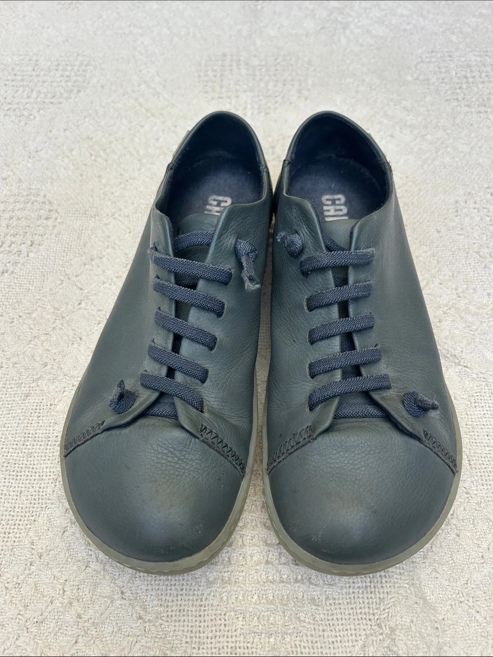 Camper Peu Men's Grey Leather Lace-Up shoes. EU size 41